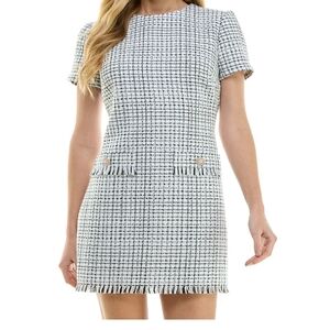 City Studio Black and White Tweed Mini Dress